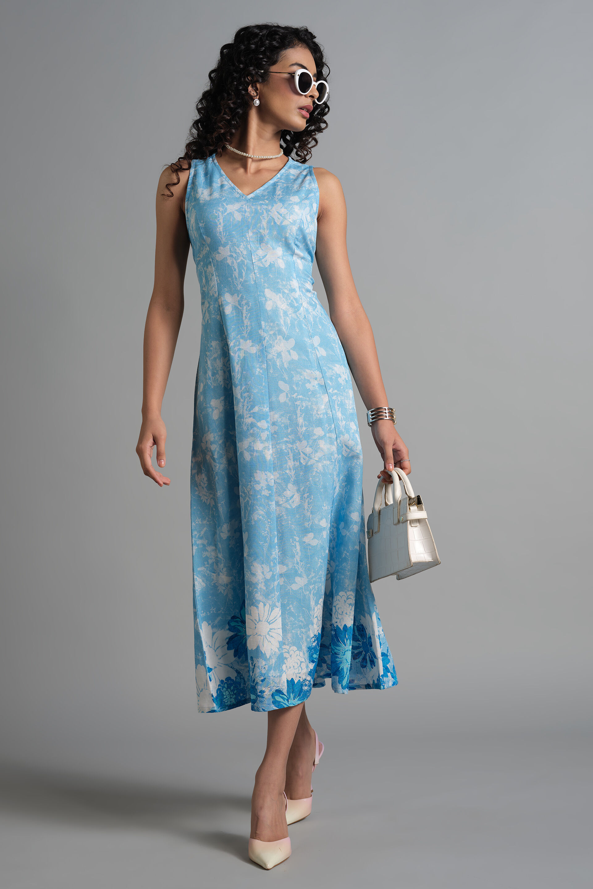 Aqualine Dress, Blue, image 1